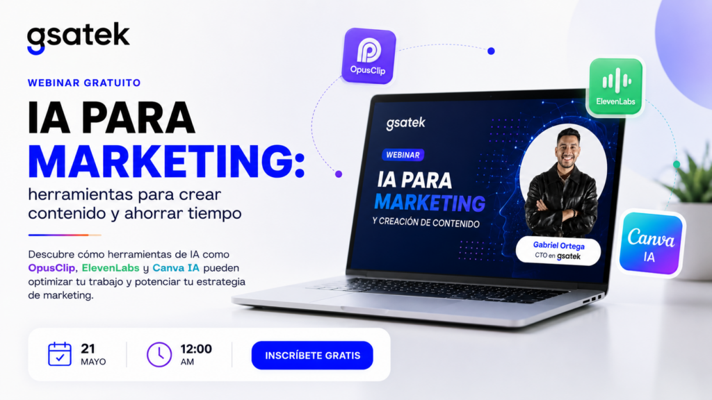 Webinar de IA para marketing y creación de contenido organizado por GSATEK